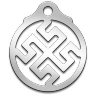 Оберег Славянский Боговник/Родовик, медсталь, 27 мм