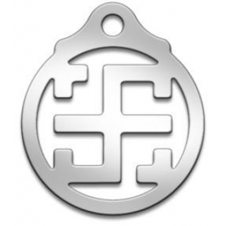 Оберег Славянский Всеславец, медсталь, 27 мм