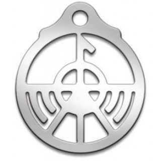 Оберег славянский огненный Сокол, медсталь,  27 мм