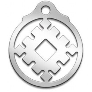 Оберег Славянский Репейник Счастья, медсталь, 27 мм