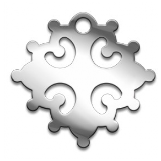 Оберег Славянский Процветающий крест, медсталь, 27 мм