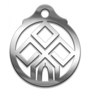 Оберег Славянский Чур, медсталь, 27мм