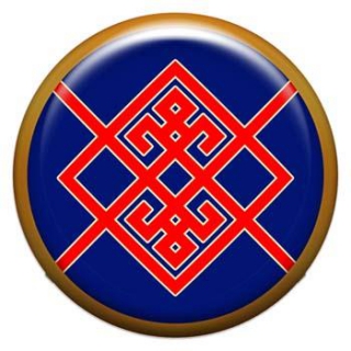 Оберег-наклейка  славянская объемная №65 Берегиня, 24мм