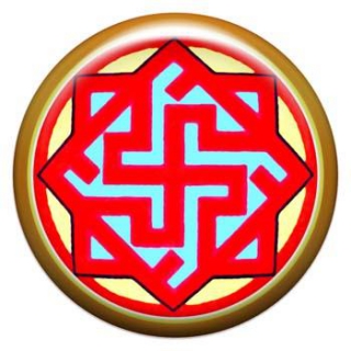 Оберег-наклейка  славянская объемная №67 Валькирия, 24мм