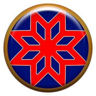 Оберег-наклейка  славянская объемная №74 Звезда Алатырь, 24мм