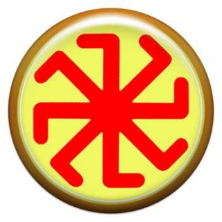 Оберег-наклейка славянская объемная №80 Колядник, 24мм 