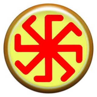 Оберег-наклейка  славянская объемная №85 Ладинец, 24мм