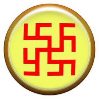 Оберег-наклейка  славянская объемная №113 Цветок Папоротника, 24мм