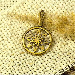 Оберег "Алатырь щит", 2,3 см, бронза 