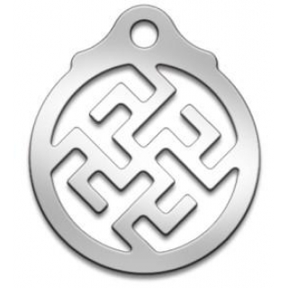 Оберег Славянский Одолень трава/Цветок папоротника/Перунов цвет, медсталь, 27 мм