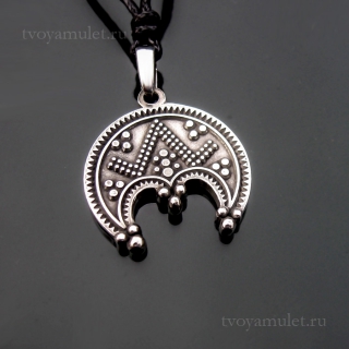 Оберег Славянский Лунница, олово, 30 мм